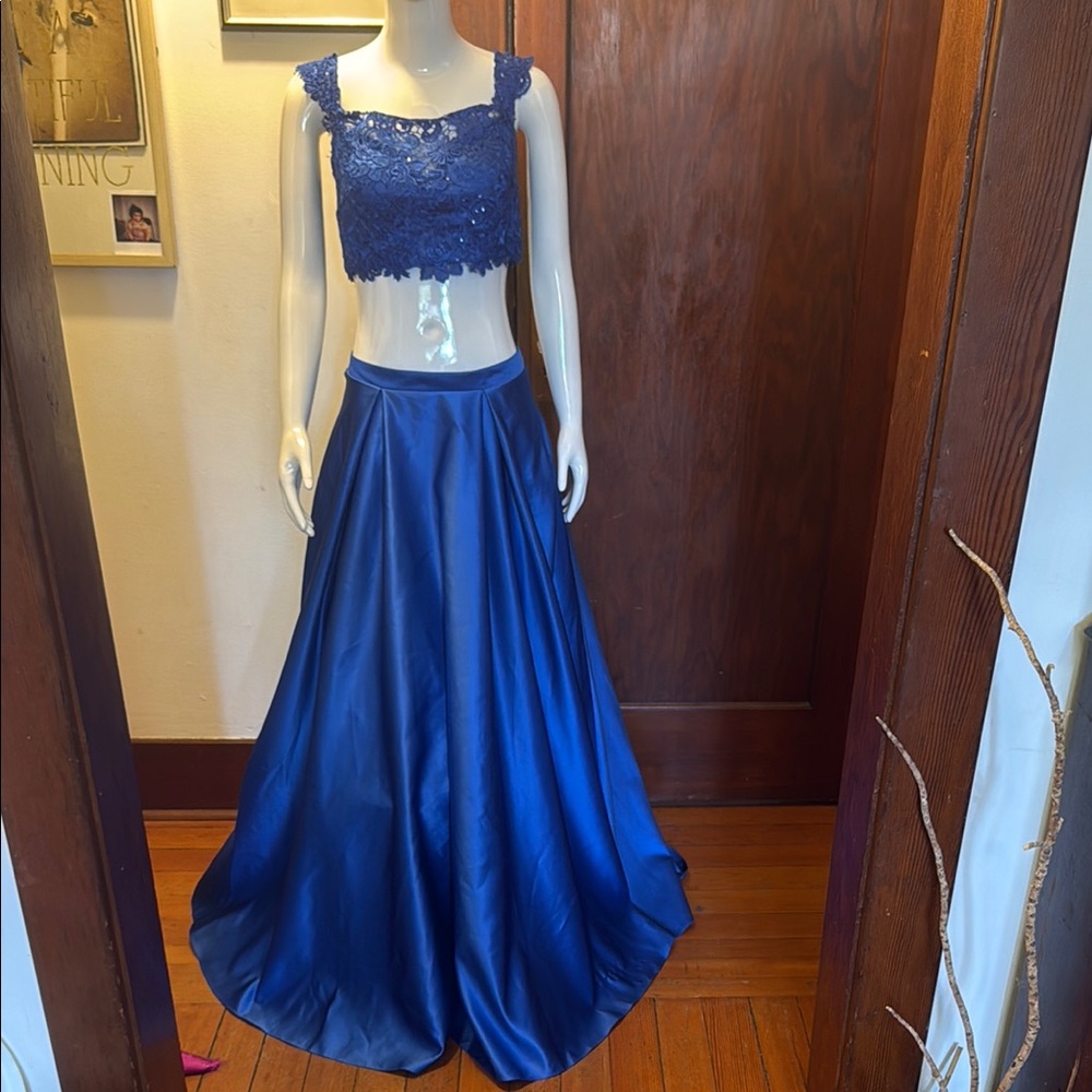 Elegant Blue Lace top Two-Piece Dress by splash size medium